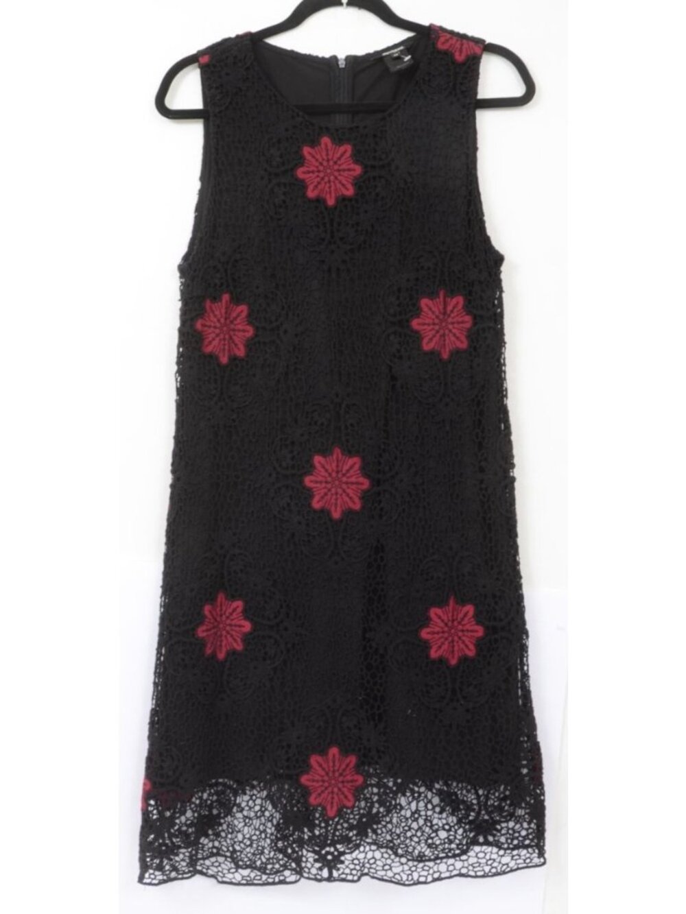 Desigual Black Floral Crochet‎ Lace Floral Sheath Knee Dress US 12–14 (EUR 44)